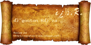 Ágoston Róza névjegykártya