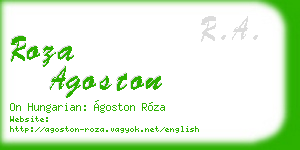roza agoston business card