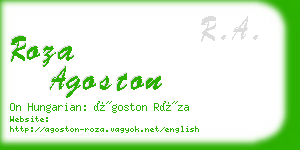 roza agoston business card